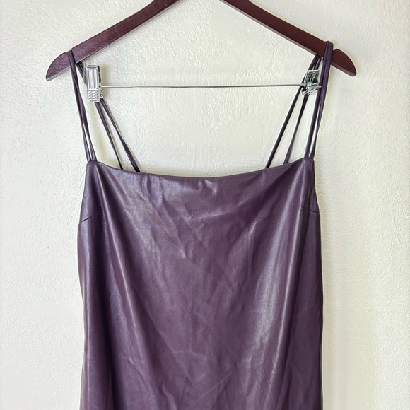 Majorelle Issa Faux Leather Midi Dress In Deep Plum Women’s Size XL Revolve - Picture 7 of 12